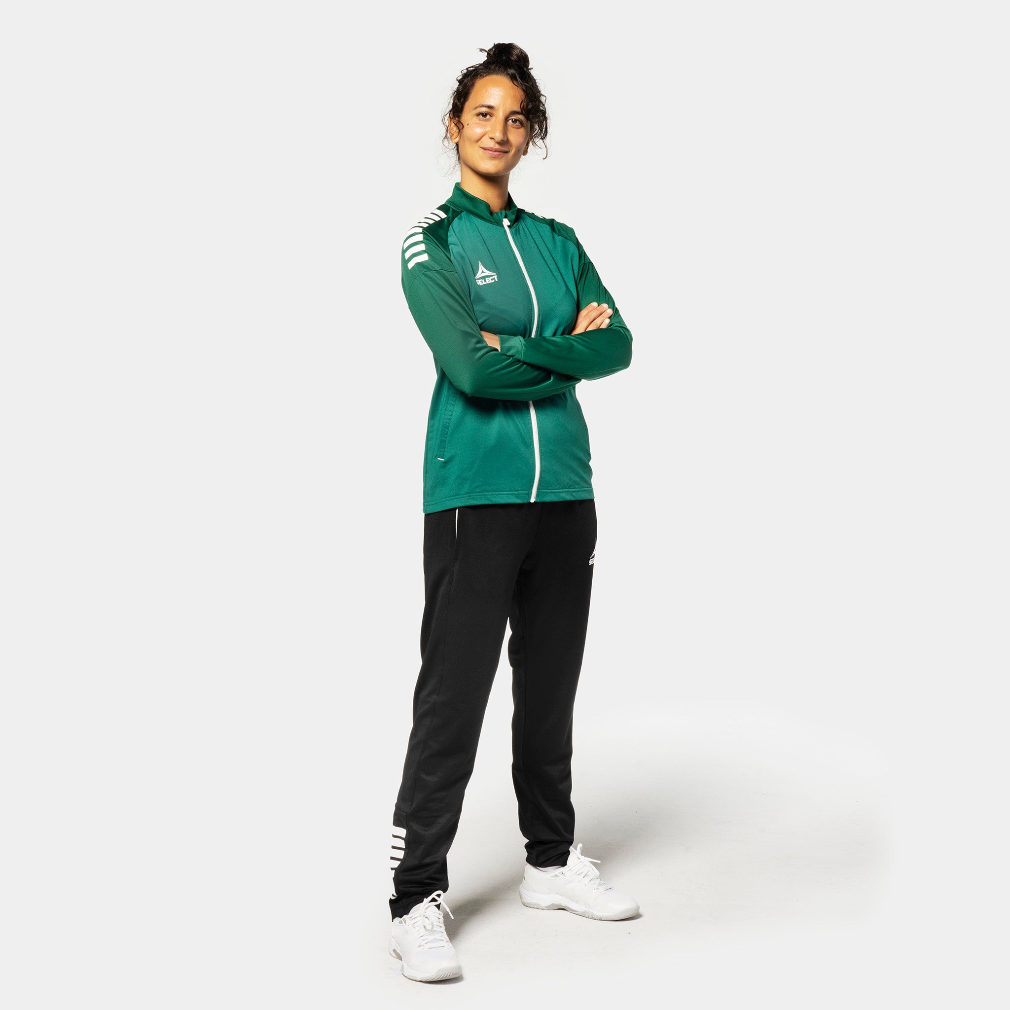 Spain Treningsjakke glidelås - Kvinner #farge_ #farge_grønn/hvit #farge_grønn/hvit
