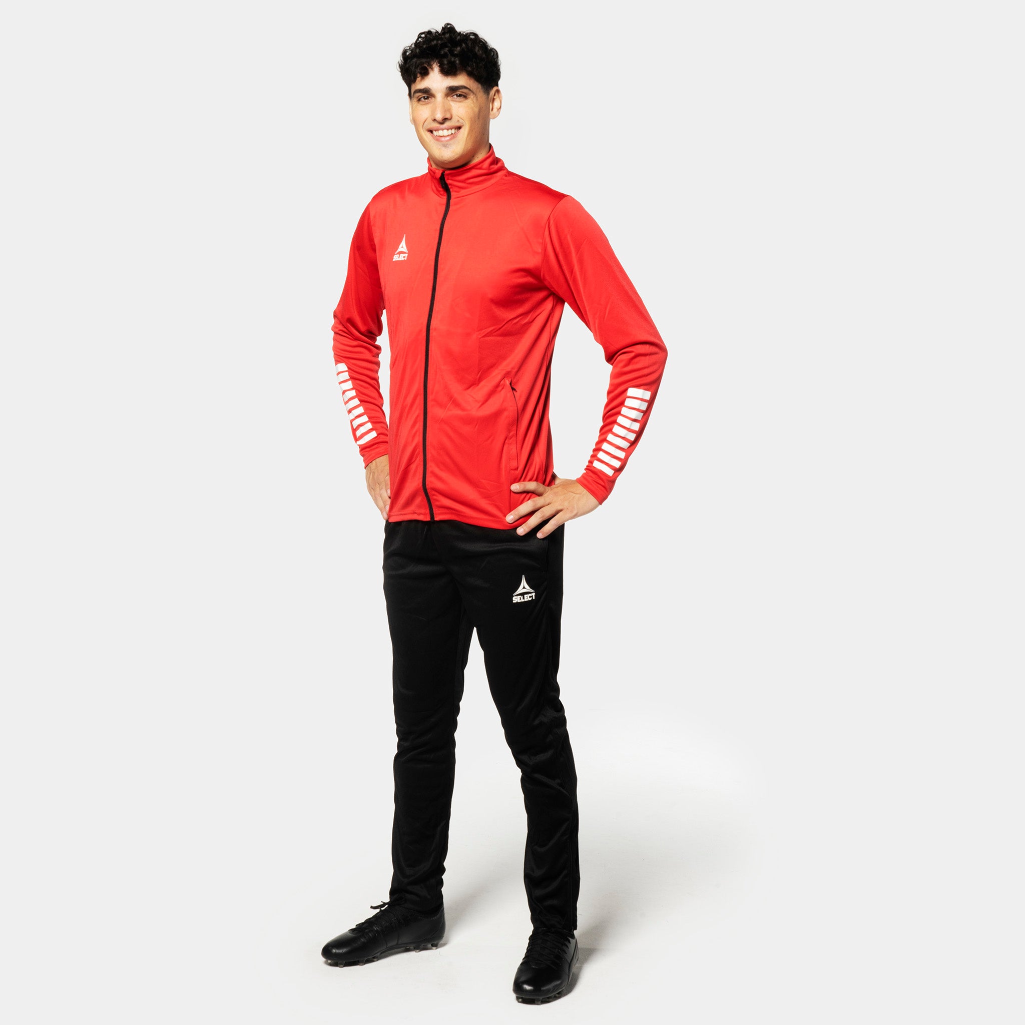 Pisa zip treningsjakke #farge_ #farge_rød/hvit #farge_rød/hvit