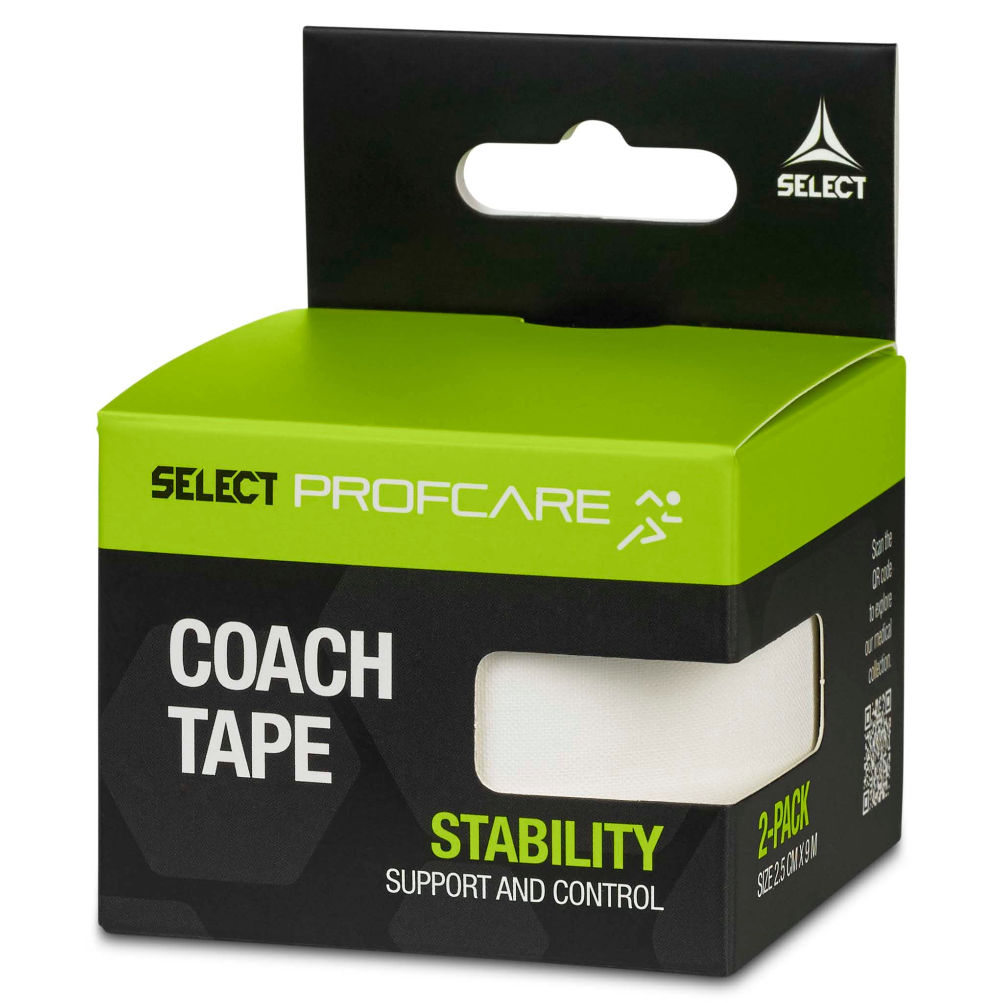 Coach sportstape 2-pack (2,5 cm. x 9 m.) #farge_hvit