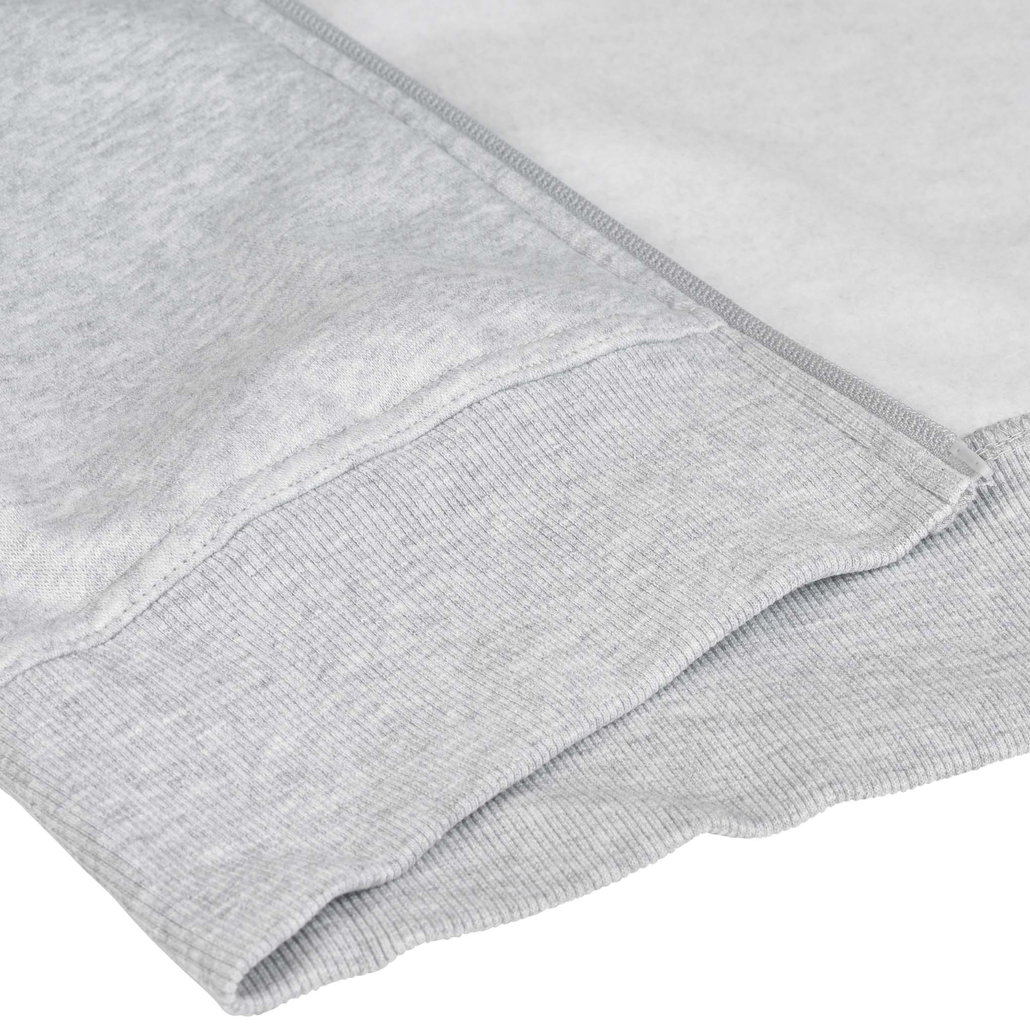 Nærbilde av grå Zip hoodie Oxford woman v25 fritidsklær med ribbet mansjett og lommedetalj