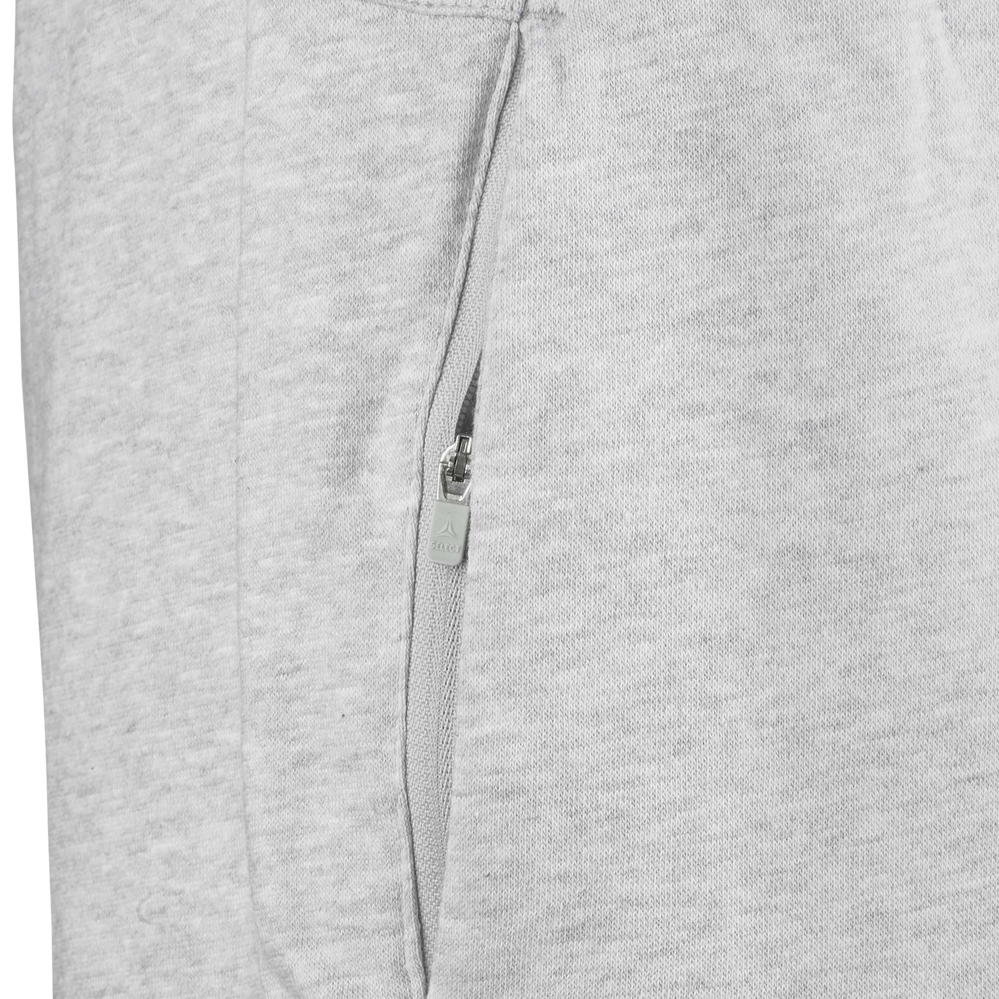 Nærbilde av grå Sweat shorts Oxford women v25 fritidsklær, som viser glidelåslomme.