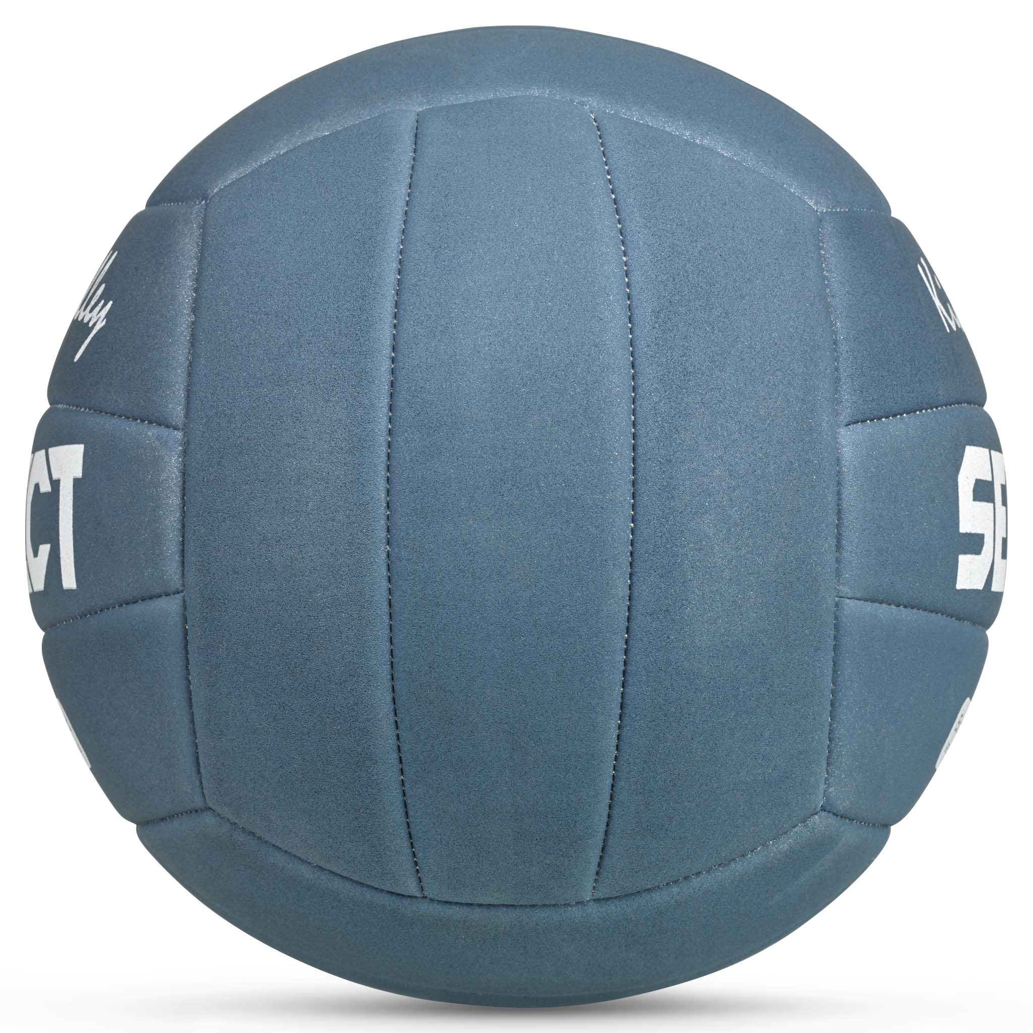 Kids Volleyball v26, andre baller, blå med hvit tekst, sett fra høyre side