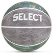 Basketball v26 forside, Andre baller. Grå ball med hvit SELECT-logo og grønnblå virvelmønstre.