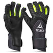 Forside af GK gloves 90 Flexi Pro v26 målmandshandsker til fodbold i sort med neongule detaljer.