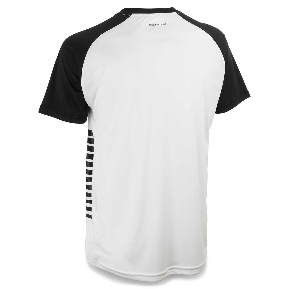 Bakside av hvit og svart Player shirt S/S Pisa X, Match & Training wear fotballtrøye.