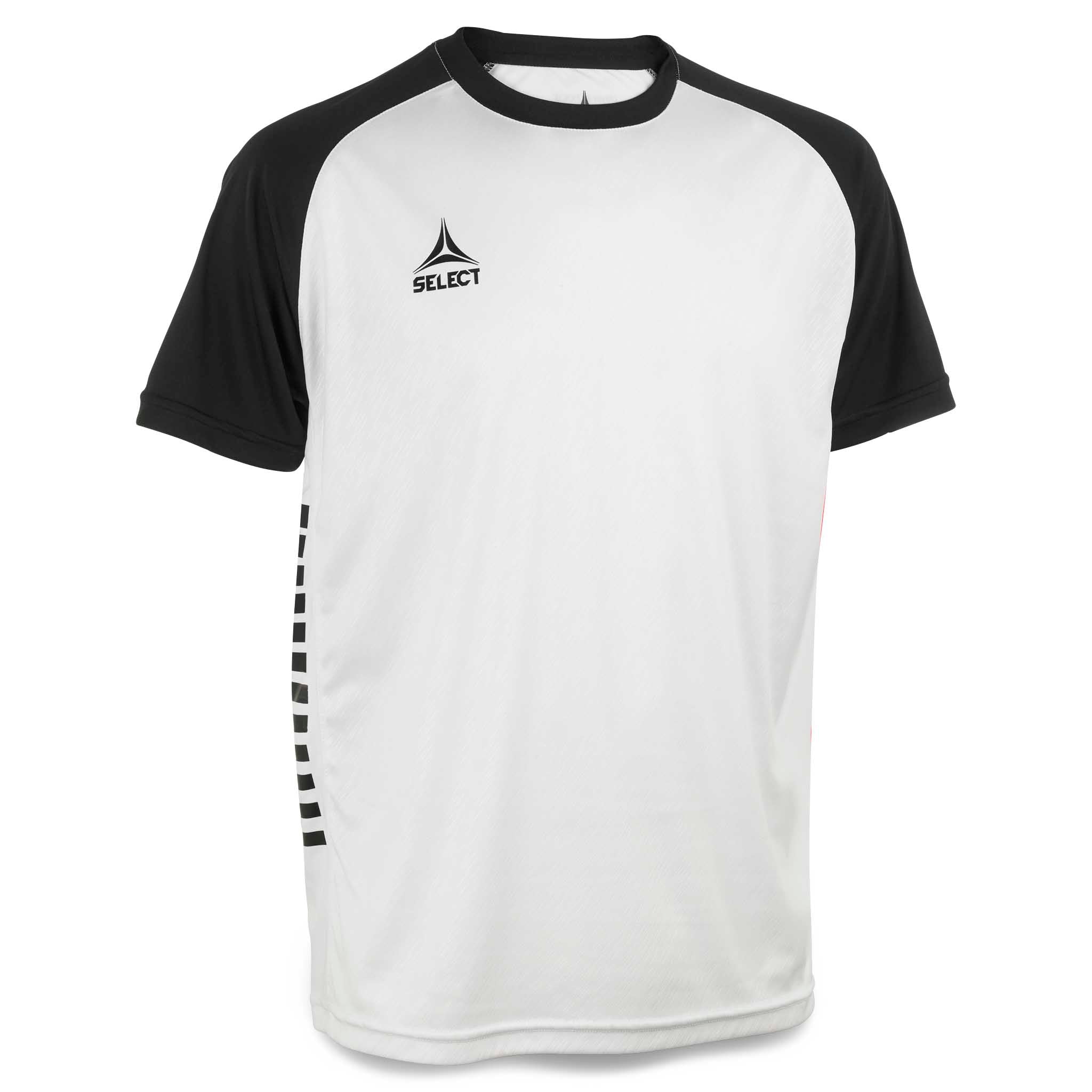 Forside av hvit og svart Player shirt S/S Pisa X, Match & Training wear fotball.