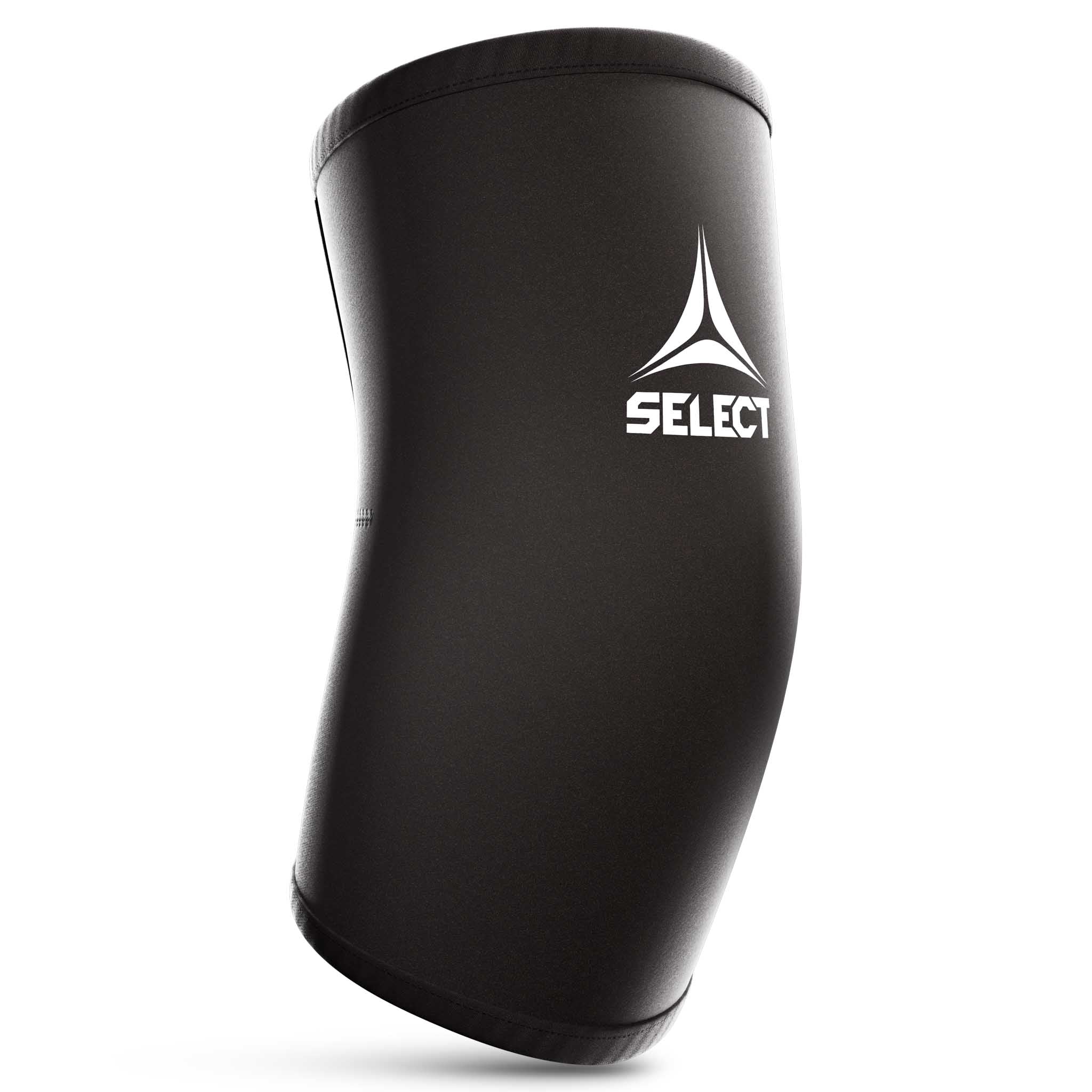 Forside af sort Elbow Support sportsstøtte med hvidt Select-logo.