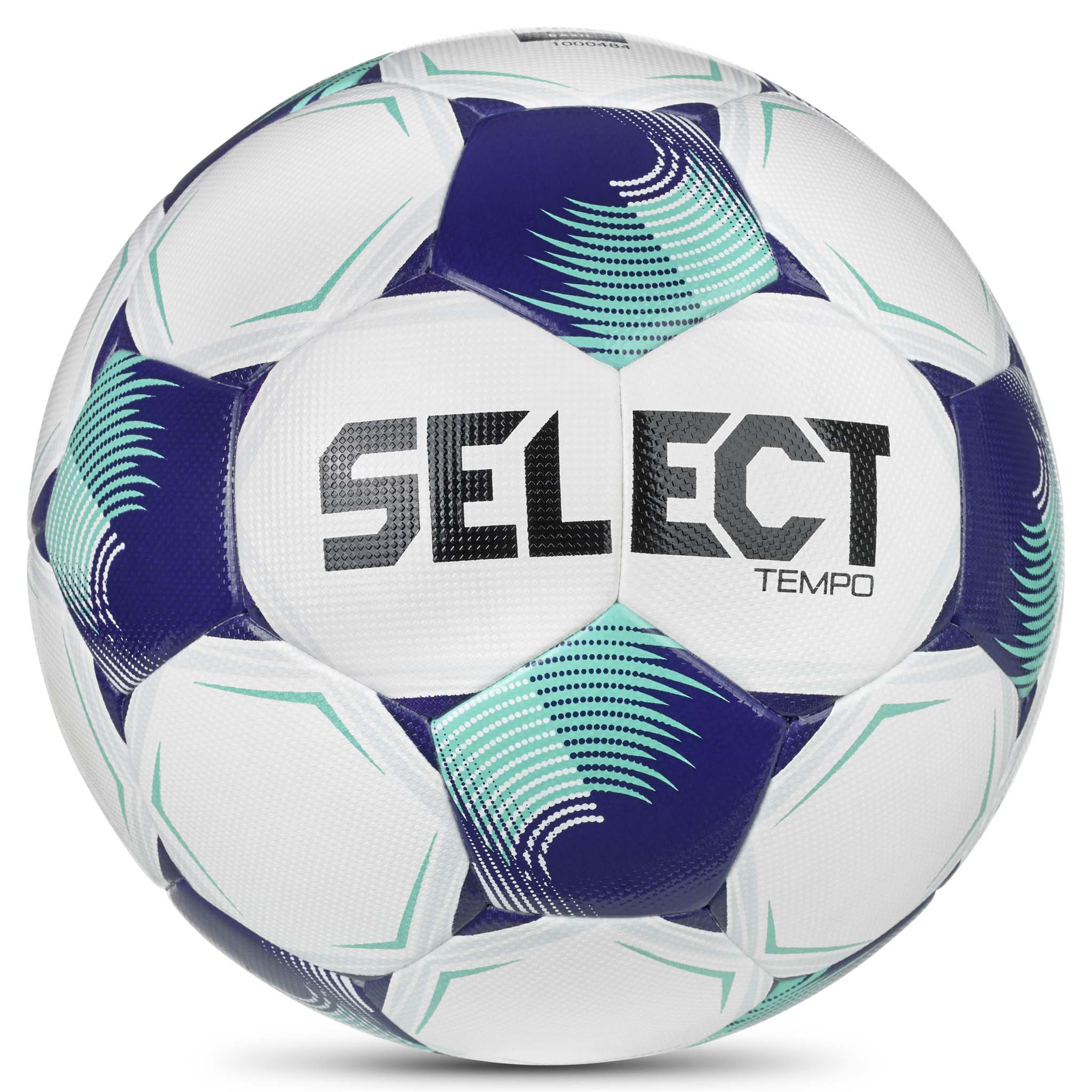 Forside af Tempo v26 fodbold i hvid, lilla og turkis