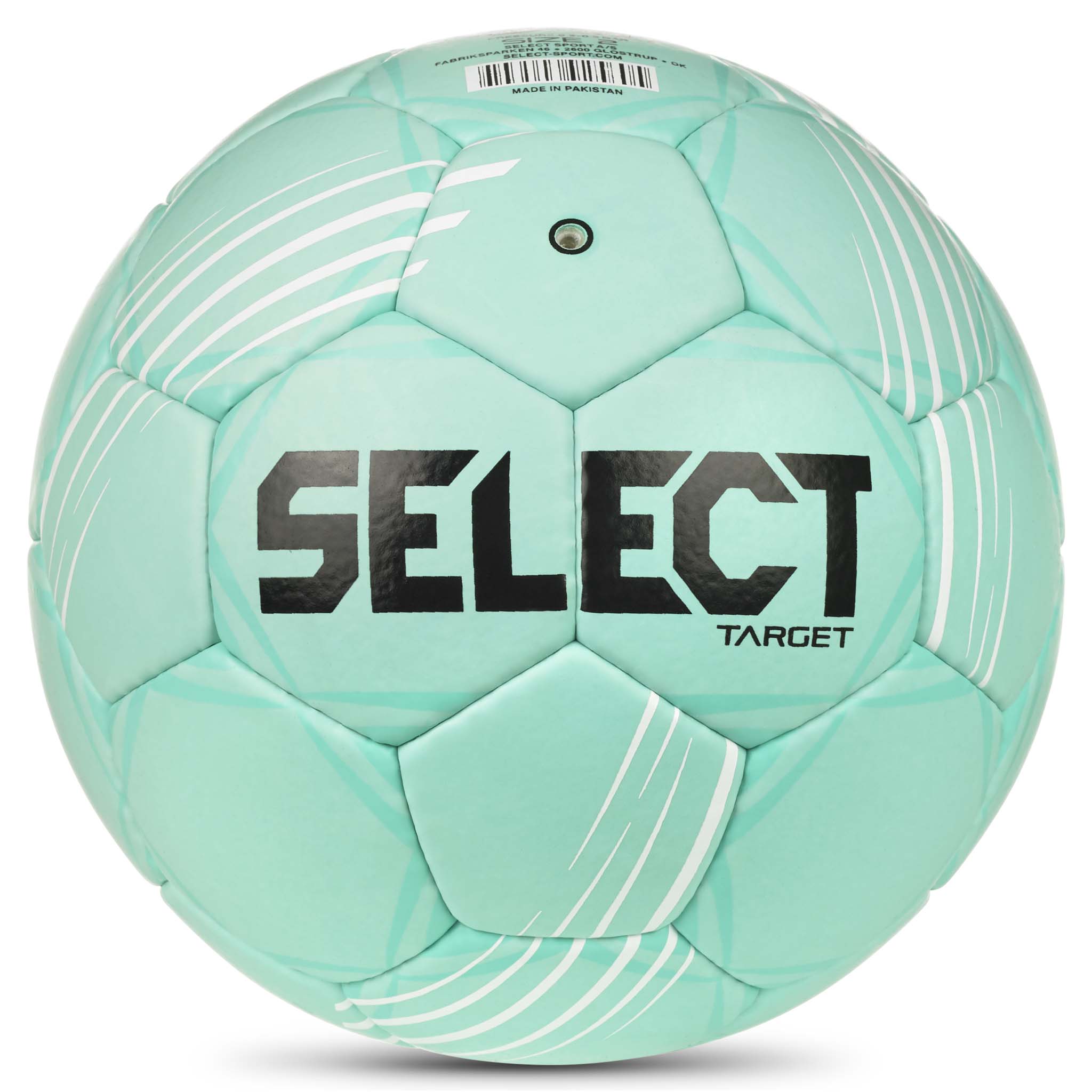 Bakside av grønn Target v26 håndball med hvite paneler og svart Select-logo