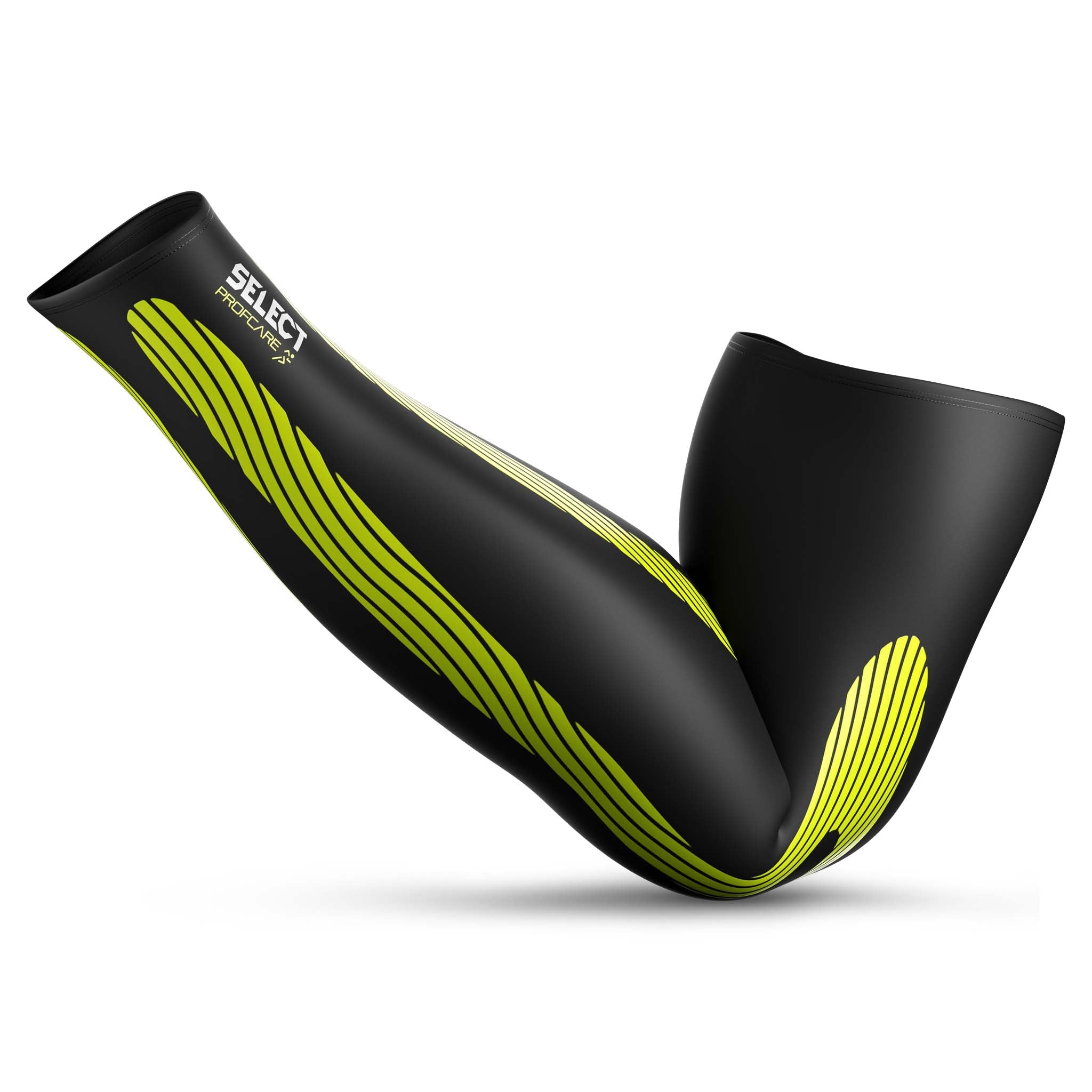 Forside av svart og grønn Compression arm sleeves 6610, Sports support