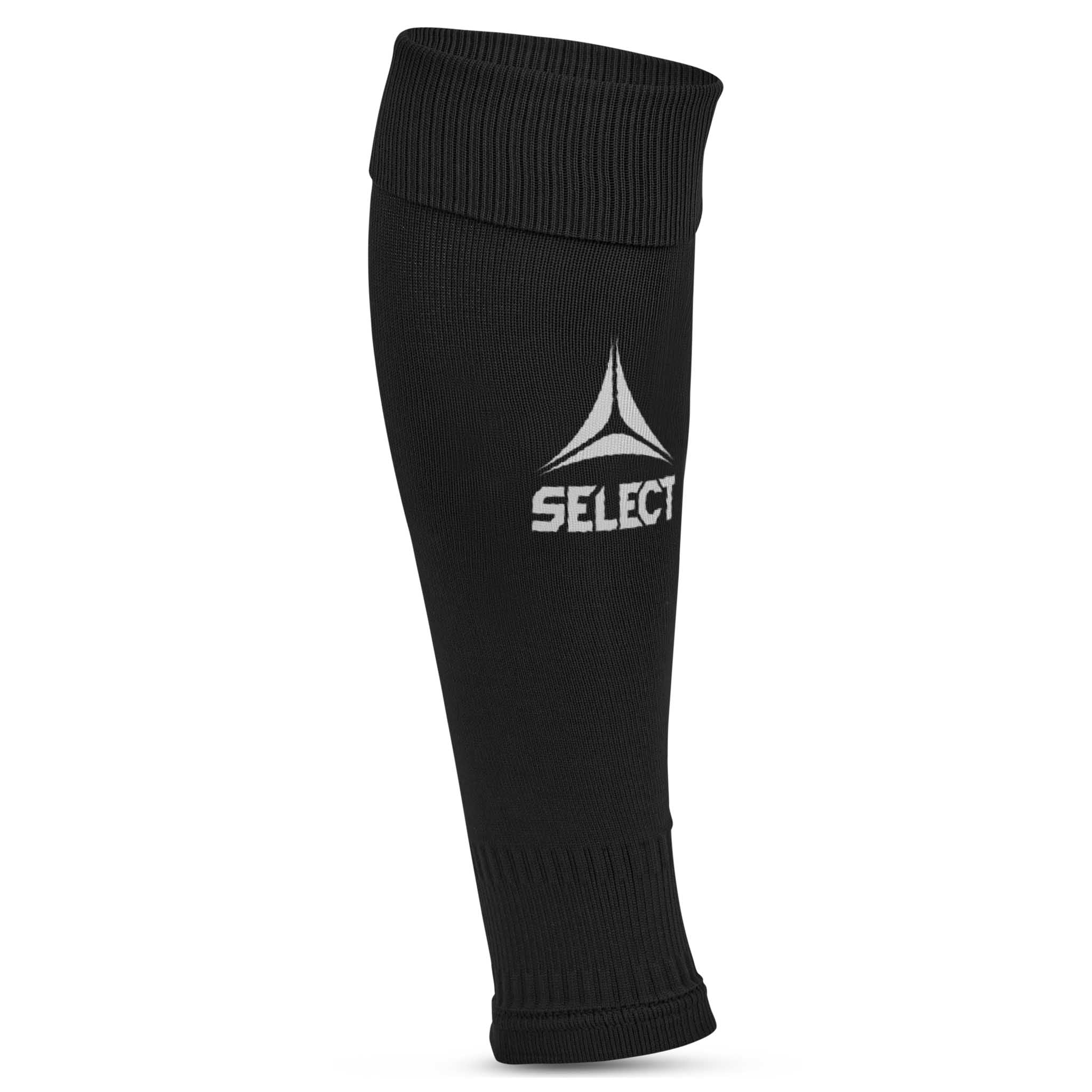 Svart Football tube Elite v23, fotløs benvarmer med hvit Select-logo, tilbehør, forside.