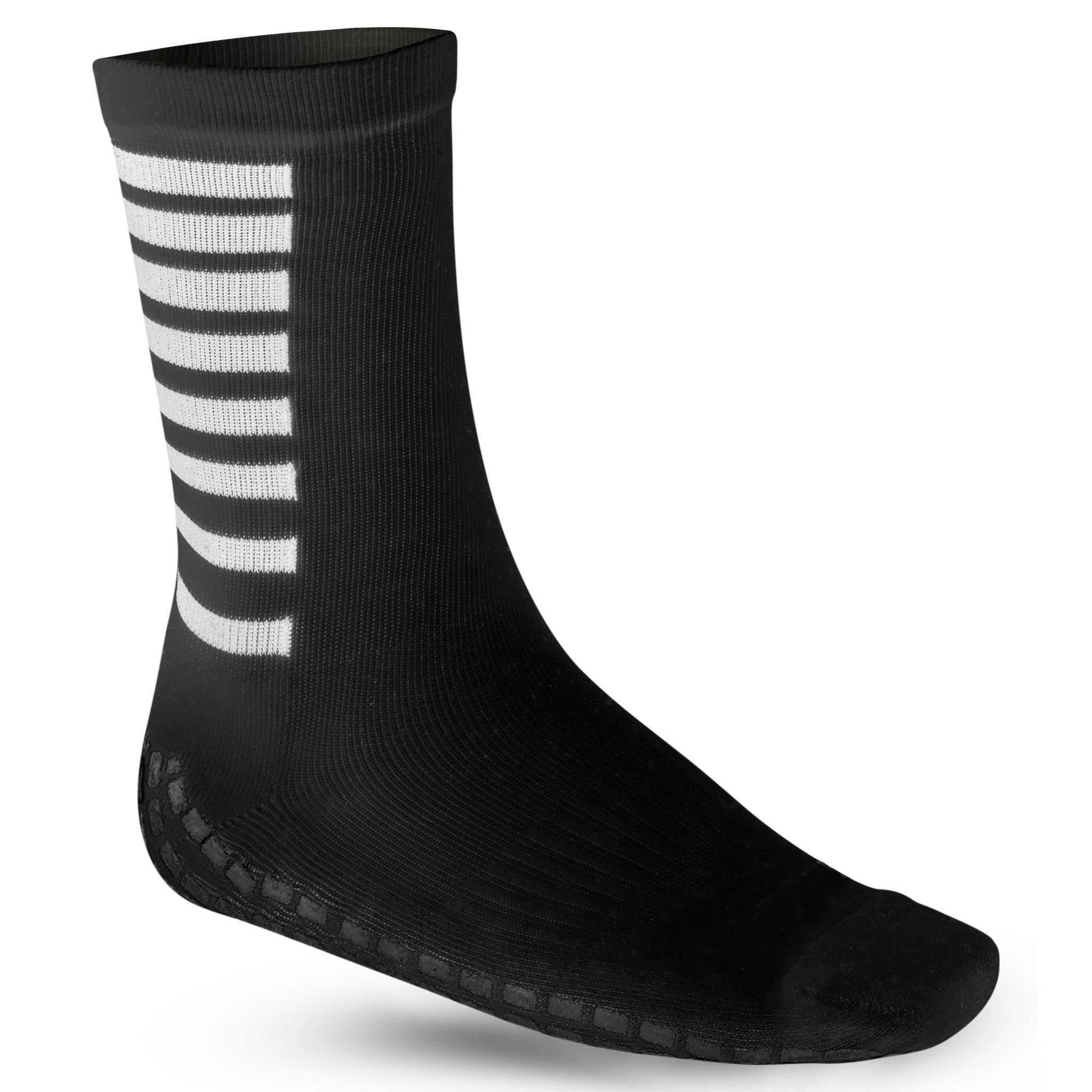 Svarte Sport socks grip v23, Match & Training-klær, forside med hvite striper