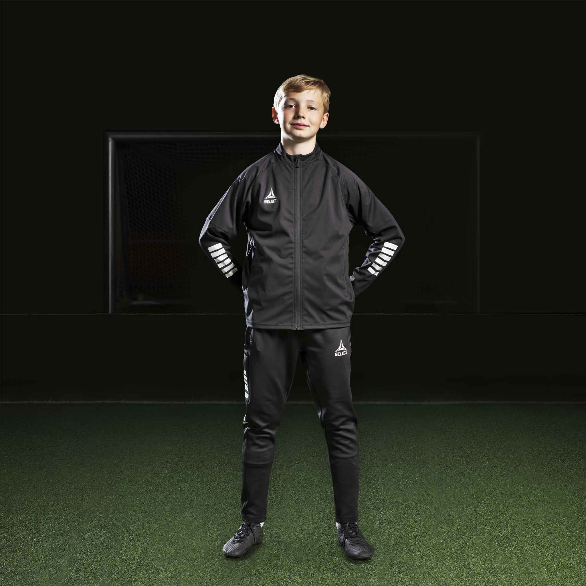 Monaco Treningsjakke - Barn #farge_svart/hvit