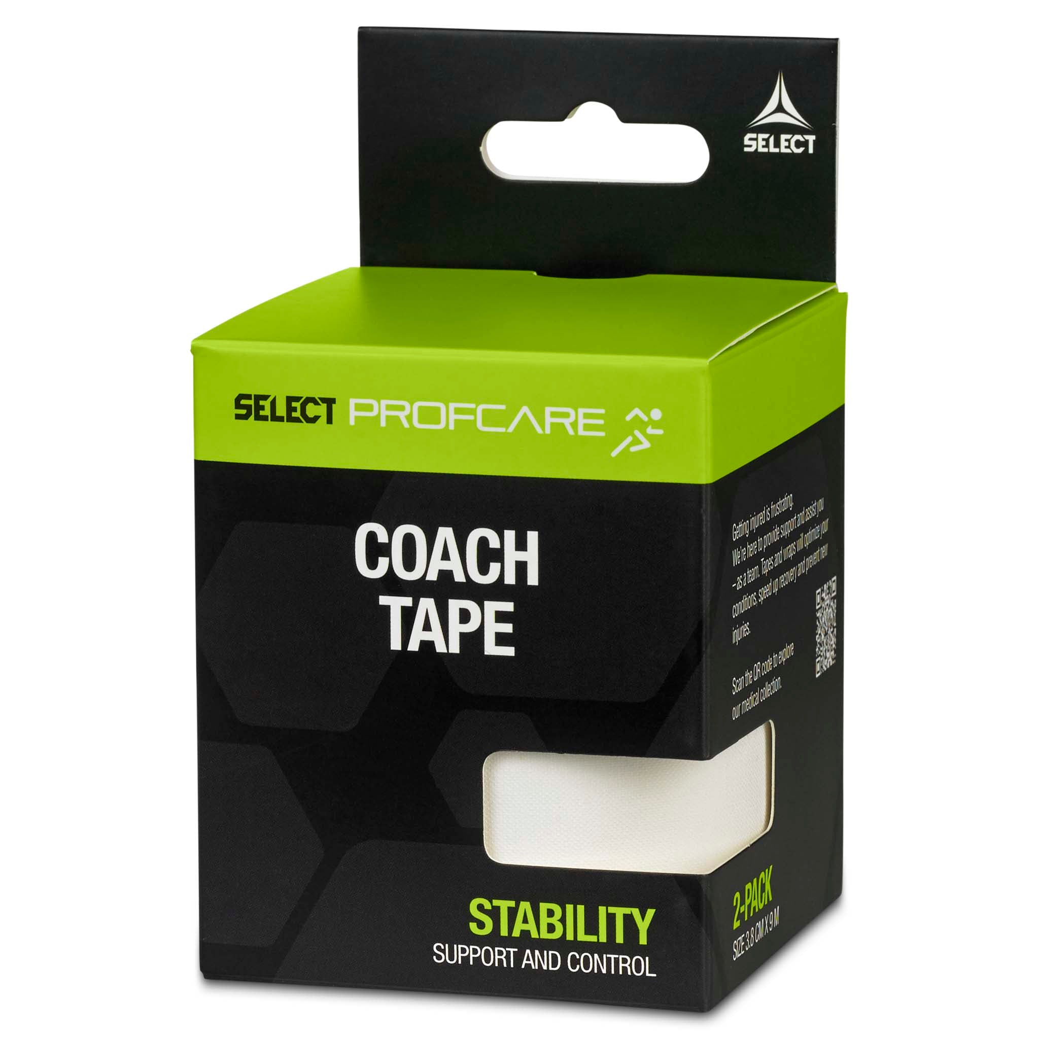 Coach sportstape 2-pack (3,8 cm. x 9 m.) #farge_hvit