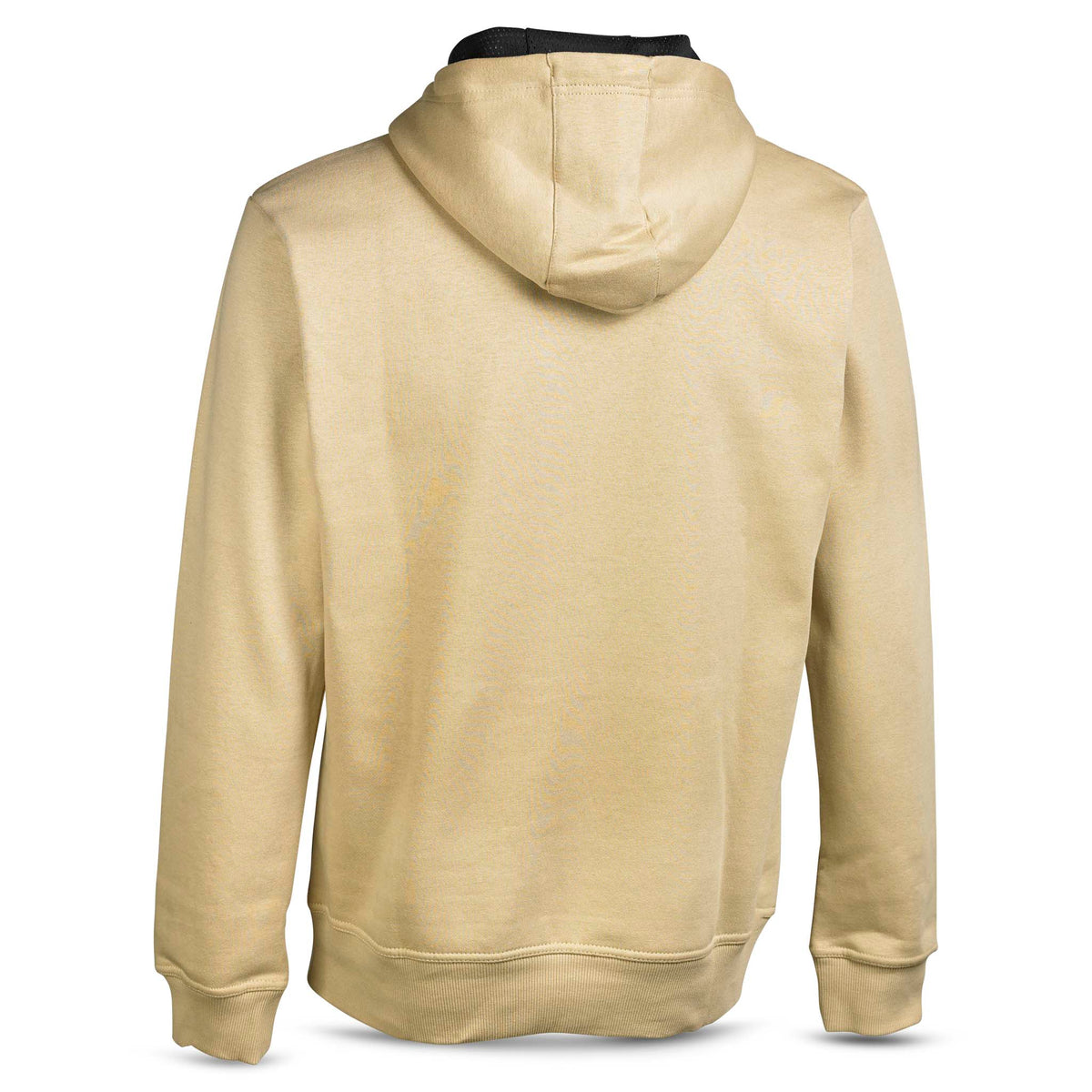 Bakside av beige Hoodie Basic Select v24 med svart hettefôr, fritidsklær