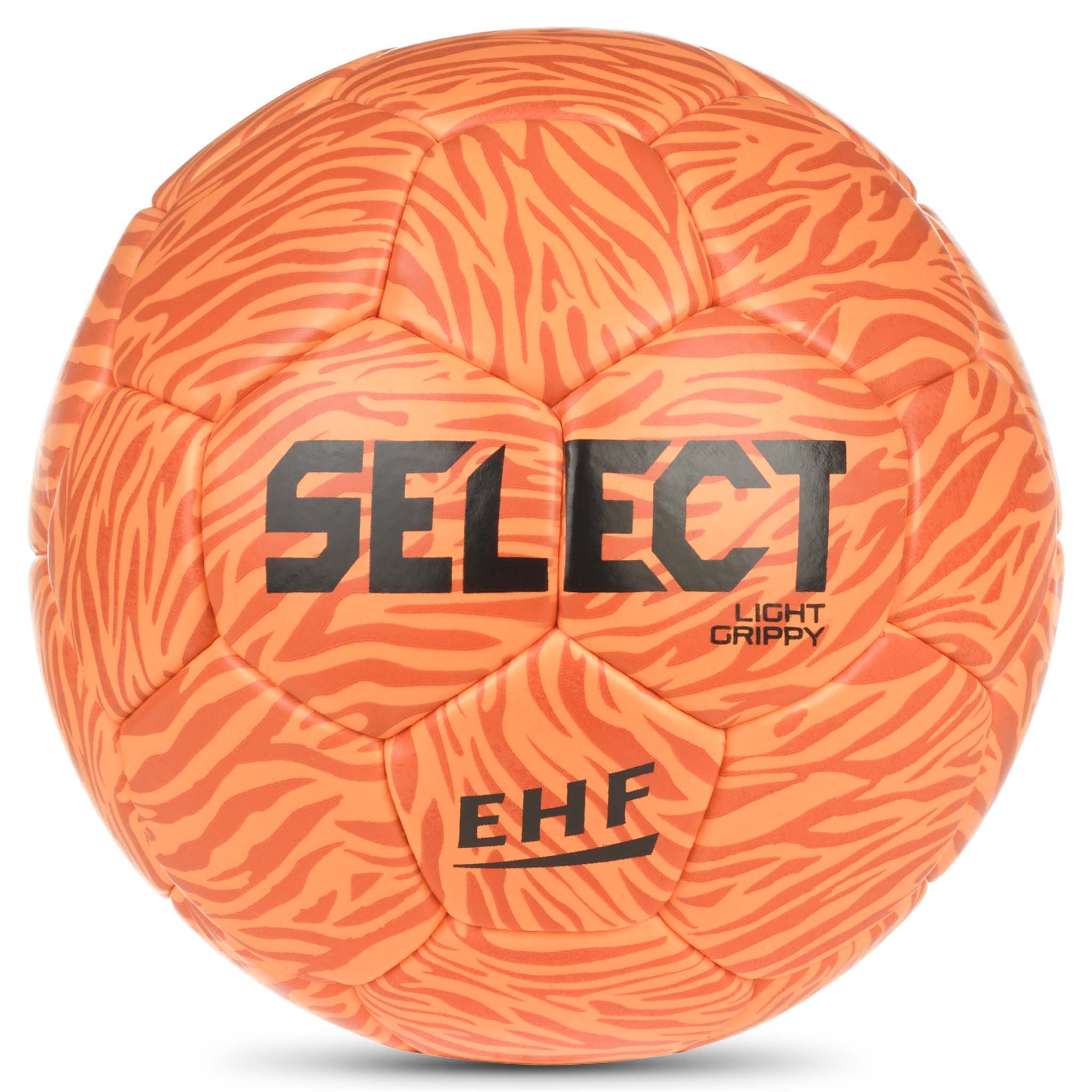 Forside av oransje Light Grippy v26 håndball med mønstret design