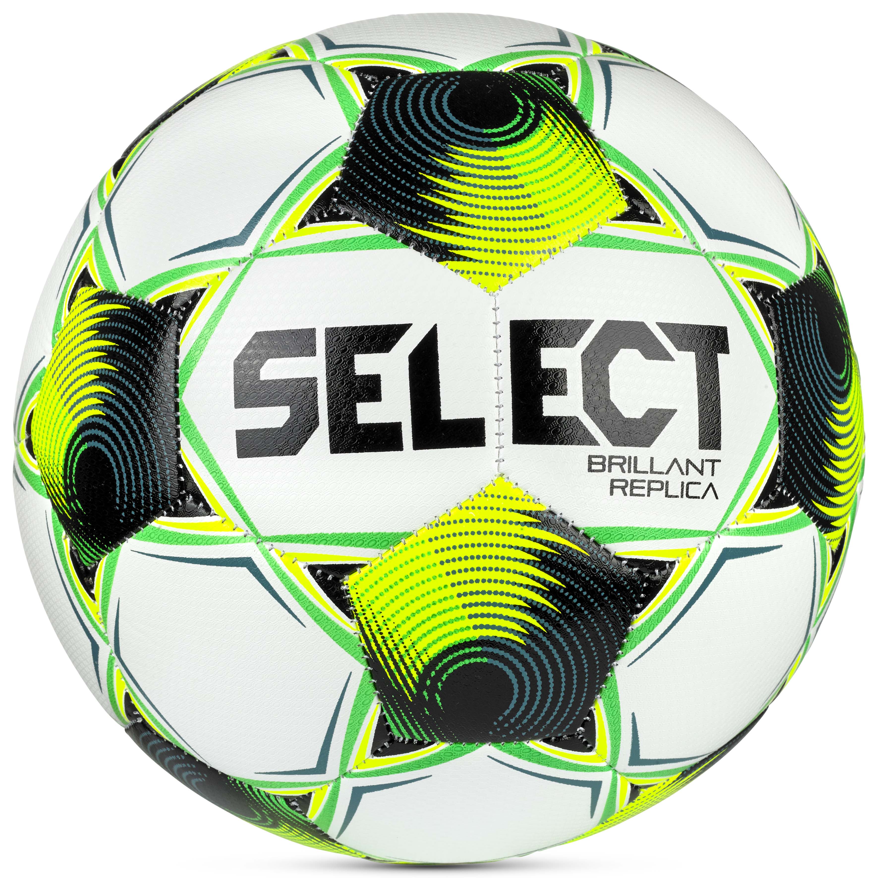 Forside av hvit, grønn, gul og svart Brillant Replica 3F Superliga v26 fotball