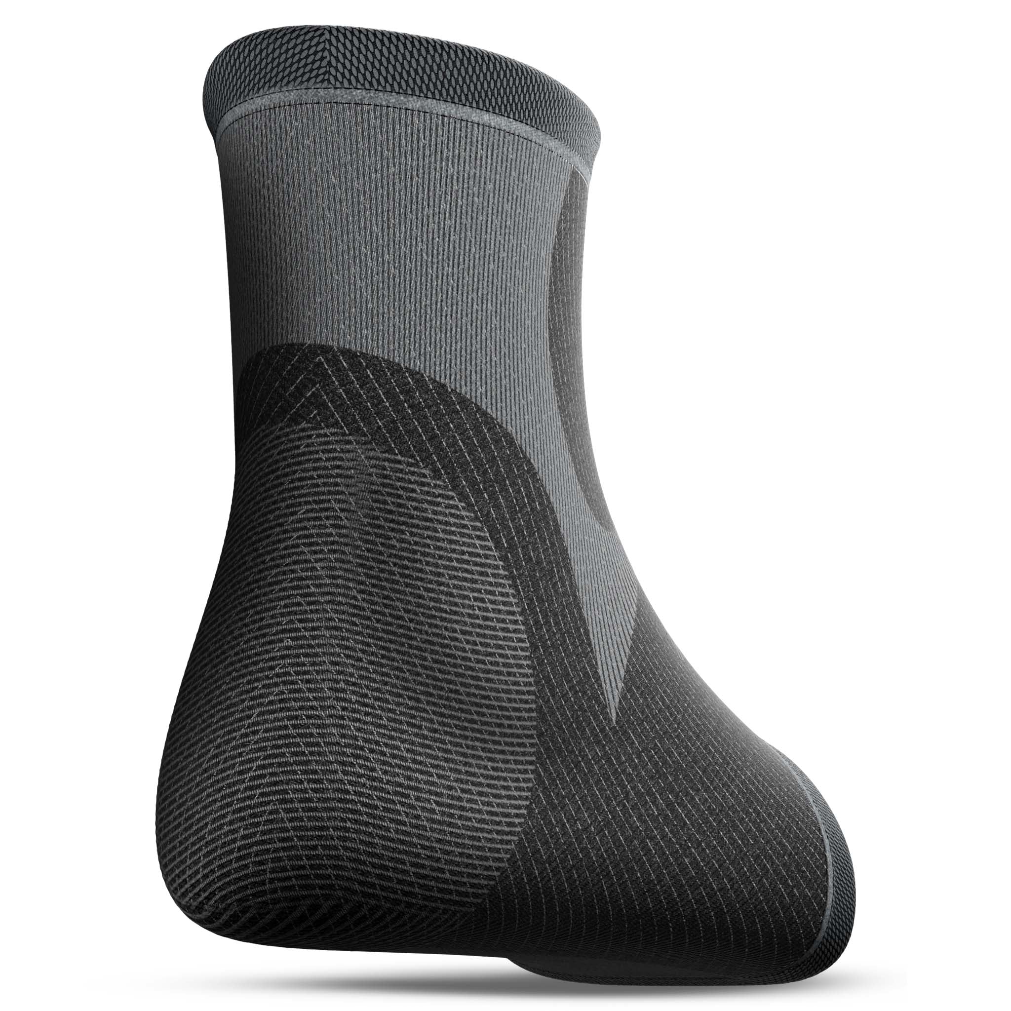Bakside av svart og grå Ankle support, en sportsstøtte for fotball.