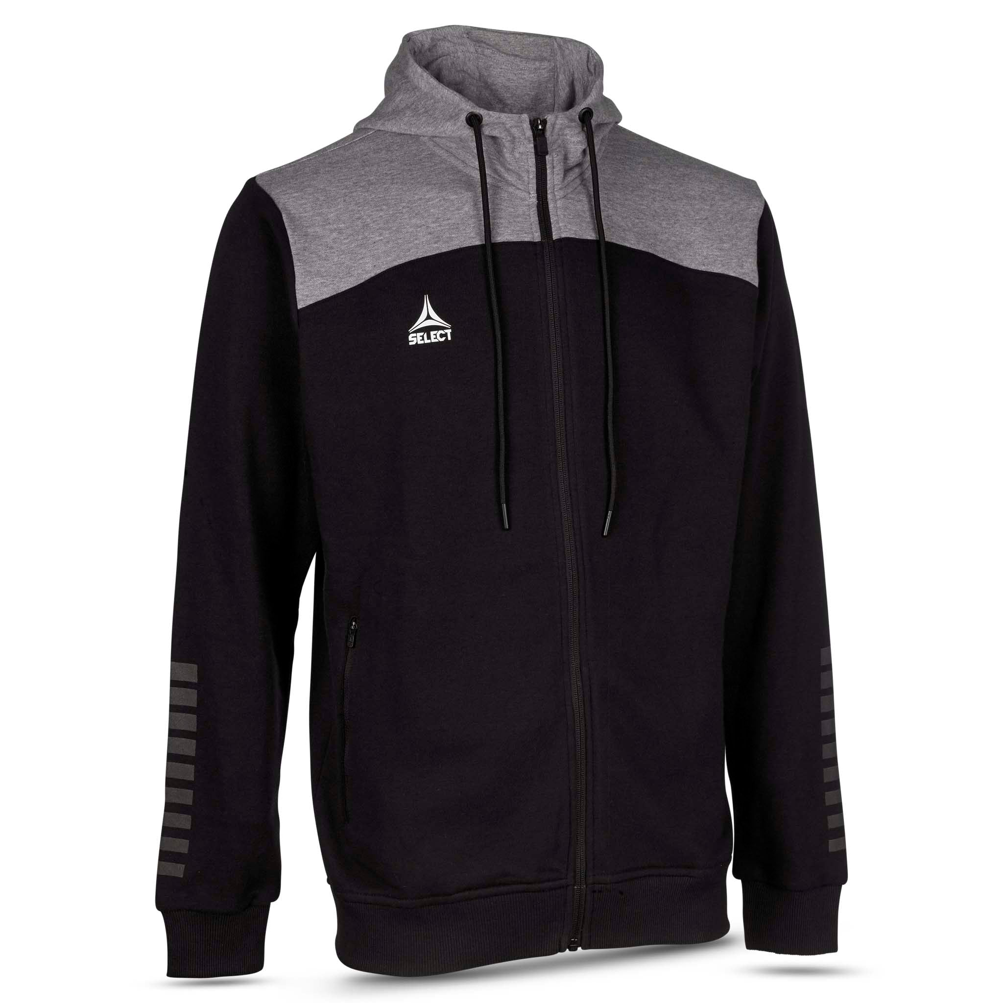 Oxford Hoodie glidelås #farge_svart/grå