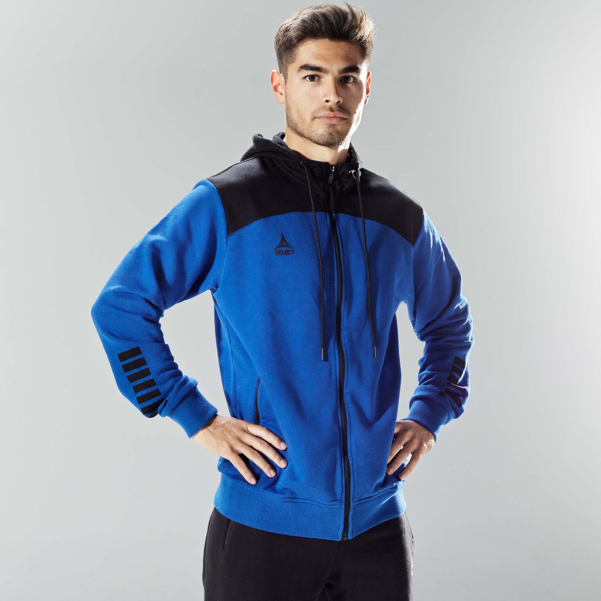 Oxford Hoodie glidelås #farge_blå/svart #farge_grå/svart