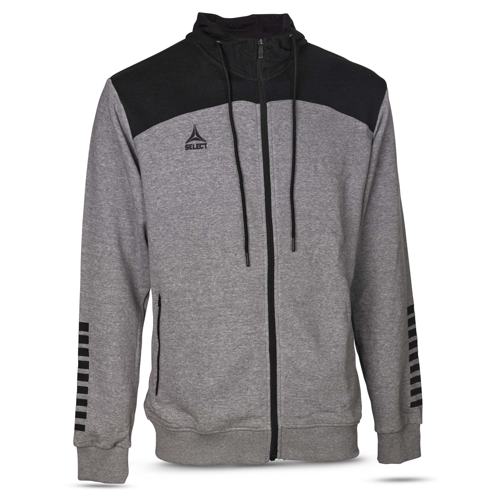 Oxford Hoodie glidelås #farge_grå/svart